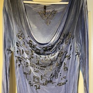 Buffalo - Tie-dye long sleeve top raised design